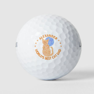Oranje kat en de maankat liefhebber Funny Cat Dad Golfballen