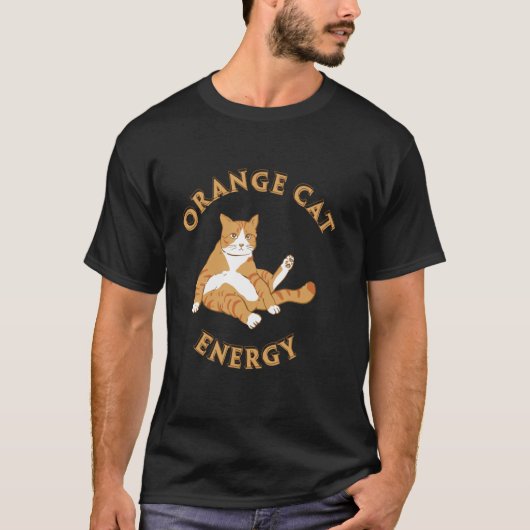 Oranje Kat Energie Kleding T-shirt (Voorkant)