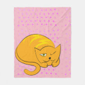 Oranje kat fleece deken (Voorkant)