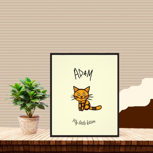 Oranje kat foto afdruk