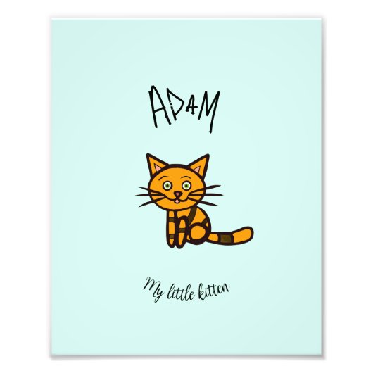 Oranje kat foto afdruk (Voorkant)