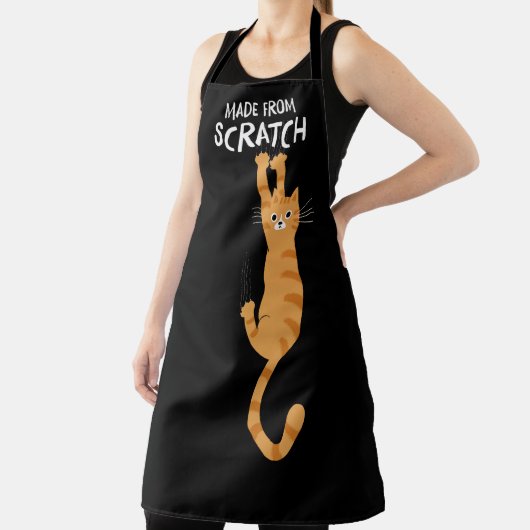 Oranje kat gemaakt van Scratch Funny Cat Hanging O Schort (Insitu)