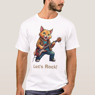 Oranje Kat Gitaarspeler T-shirt