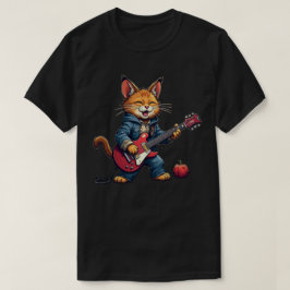 Oranje Kat Gitaarspeler T-shirt