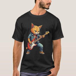 Oranje Kat Gitaarspeler T-shirt