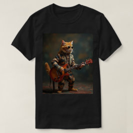 Oranje Kat Gitarist T-shirt