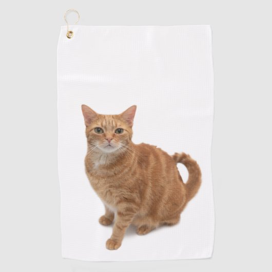 Oranje kat golfhanddoek (Voorkant)