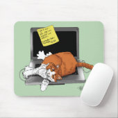 Oranje Kat Grappige Laptop Groen Werk Thuis Muismat (Met muis)