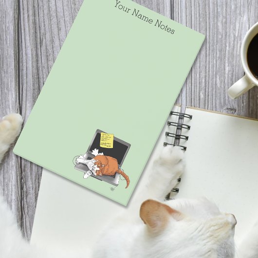 Oranje Kat Grappige Laptop Groen Werk Thuis Post-it® Notes