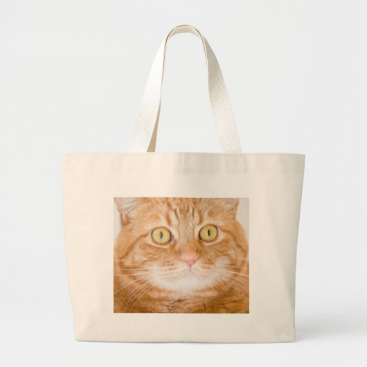 Oranje kat grote tote bag (Voorkant)