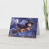 Oranje kat heks Halloween kaart (Achterkant)