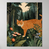 Oranje kat in bos poster (Voorkant)