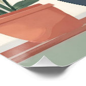 Oranje kat in een bloempot perfect poster (Hoek)