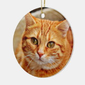 Oranje kat keramisch ornament (Links)