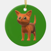 Oranje kat keramisch ornament (Voorkant)