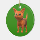 Oranje kat keramisch ornament (Links)