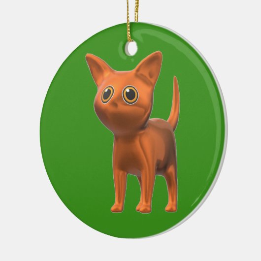 Oranje kat keramisch ornament (Links)