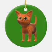 Oranje kat keramisch ornament (Achterkant)