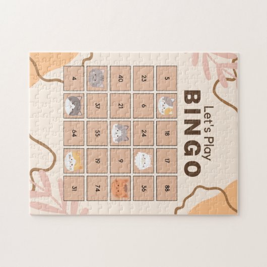 Oranje Kat Kerstmis Bingo Jigsaw Puzzel (Horizontaal)