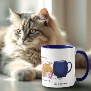Oranje Kat Koffie Mok Blauw
