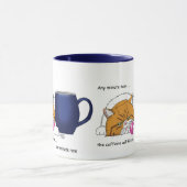 Oranje Kat Koffie Mok Blauw (Midden)