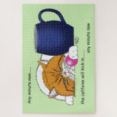 Oranje Kat Koffie Mok Blauw Legpuzzel (Verticaal)