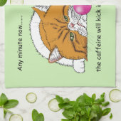 Oranje Kat Koffie Mok Blauw Theedoek (Gevouwen)