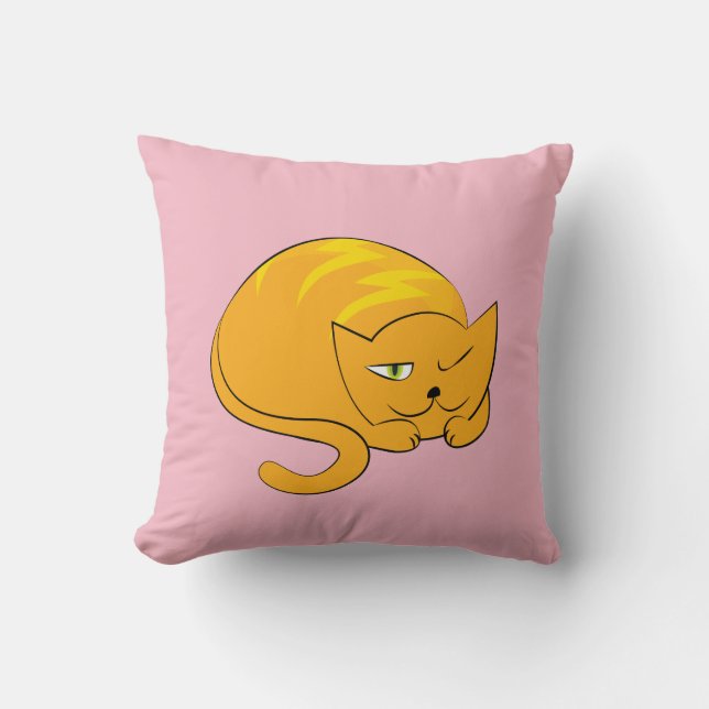 Oranje kat kussen (Voorkant)