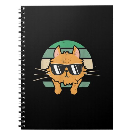 Oranje Kat Lover Zonnebrillen Gift Notitieboek (Voorkant)