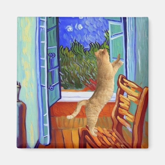 Oranje kat magneet (Voorkant)