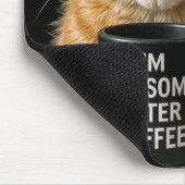 Oranje kat met leuke koffie Mok Muismat (Hoek)