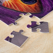 Oranje kat met Paarse trektekening Pet Legpuzzel (Zijkant)