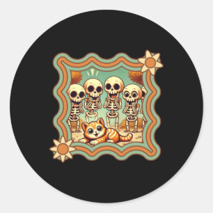 Oranje kat met skeletventilatoren Sticker