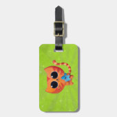 Oranje kat met ster bagagelabel (Voorkant verticaal)