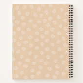 Oranje kat met witte werveling achtergrond Notitie Notitieboek (Achterkant)