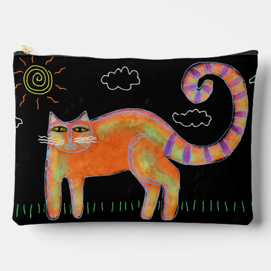 Oranje kat met zon Abstracte kunst Etui (Voorkant)