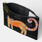 Oranje kat met zon Abstracte kunst Etui (Open)