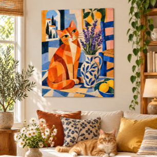 Oranje Kat Museum Kunstprint Poster