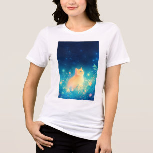 Oranje Kat Mystieke Tuin Tri-Blend Shirt