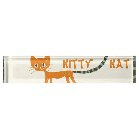 oranje kat naambordje (Voorkant)