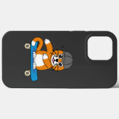 Oranje kat op de Cartoon van het skateboard Case-Mate iPhone Case (Achterkant (horizontaal))