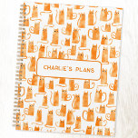 Oranje kat op maat planner<br><div class="desc">Leuke kleine waterverf oranje gemberkatten. Originele versie door Nic Squirrell. Verander de tekst om te personaliseren.</div>