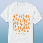 Oranje kat op maat t-shirt<br><div class="desc">Schattigee kleine waterverf oranje gemberkatten,  ideaal voor dierenvrienden. Originele kunst van Nic Squirrell. Wijzig de naam of verwijder deze als u deze wilt aanpassen.</div>