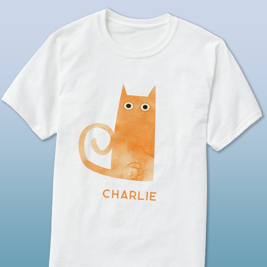 Oranje kat op maat t-shirt