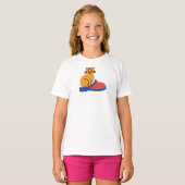 Oranje Kat op Pantoffel T-shirt (Voorkant volledig)