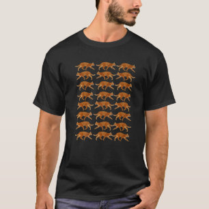 Oranje Kat Oranje Tabblad Kat patroon T-shirt
