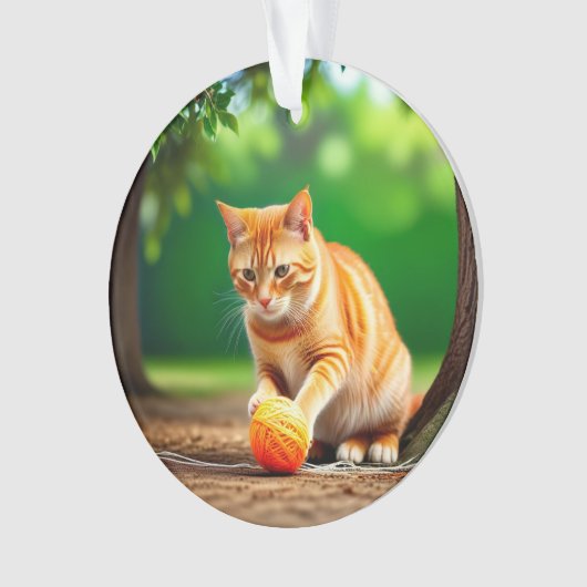 Oranje Kat Ornament (voorkant)