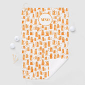 Oranje Kat Patroonmonogram Golfhanddoek (Insitu)