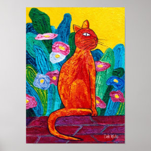 Oranje Kat Poster