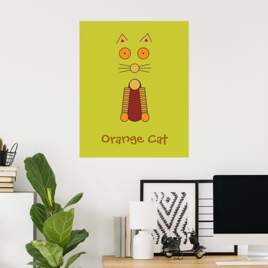 Oranje kat poster (Thuiskantoor)